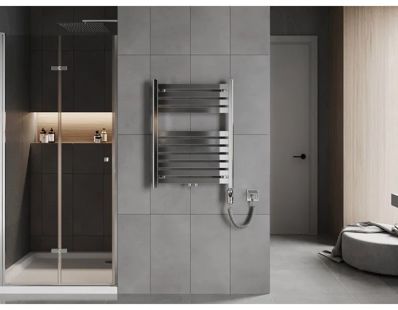 Mexen Uran, elektrické vykurovacie teleso 800x600 mm + vykurovacia tyč 300 W, chrómová, W105-0800-600-2300-01