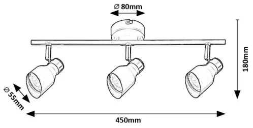 Rabalux 73049 - Bodové svietidlo LILOU 3xGU10/25W/230V