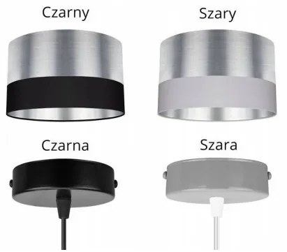Moderná kovová závesná lampa zdobená látkou