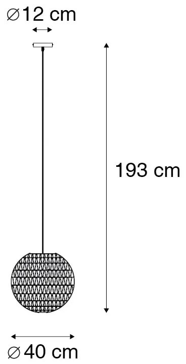Retro závesné svietidlo biele 40 cm - Lina Ball 40