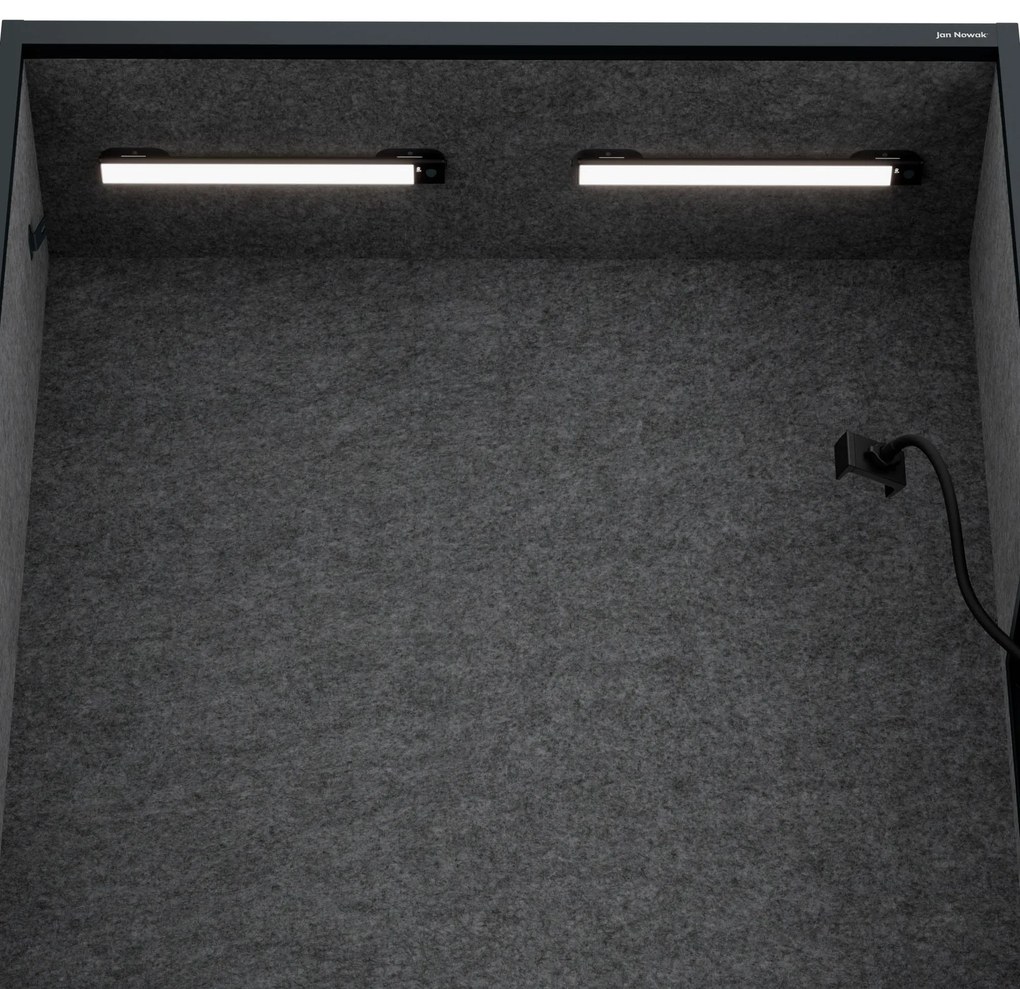 Akustická kabína SALLY MentalBox 1150 mm – antracitový korpus, tmavosivé sedadlo