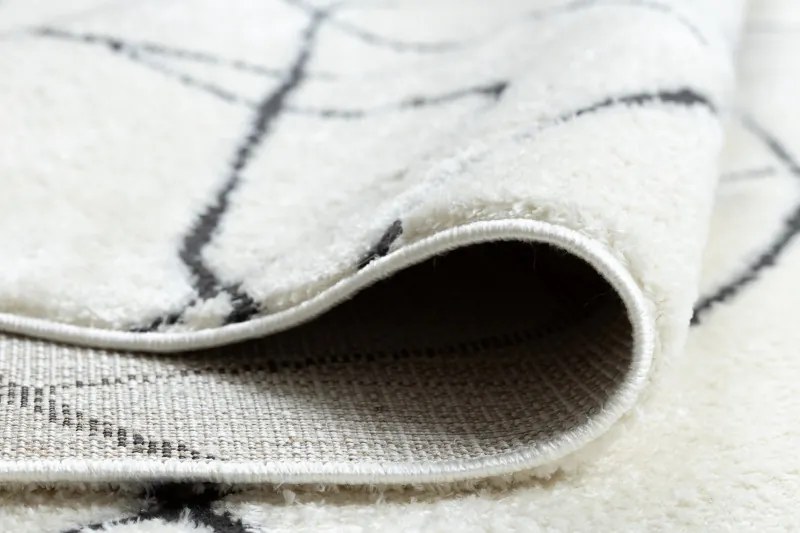 Dywany Łuszczów, Kusový koberec Mode 8522 abstract cream/black, 200x290, biela, chodba / predsieň