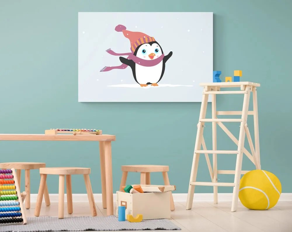 Obraz roztomilý tučniak s čiapkou Varianta: 90x60
