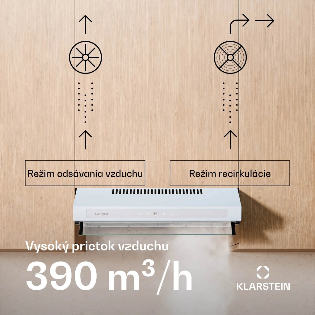 Klarstein Purista Force digestor, Kompaktný, 343 m³/h, EEK C, Technológia dvoch motorov