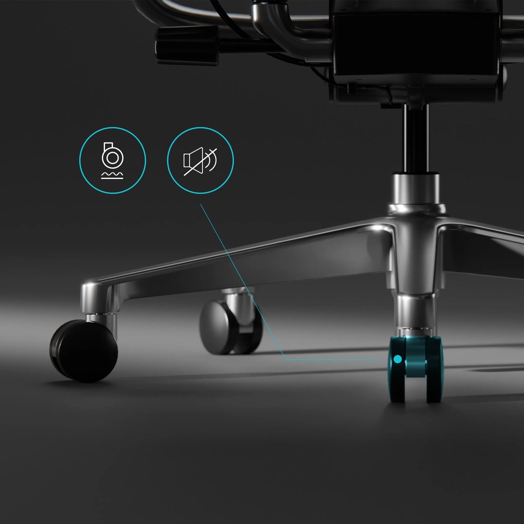 Ergonomická kancelárska stolička s podnožkou Premium Normal Size, čierna: Diablo V-Kinetic