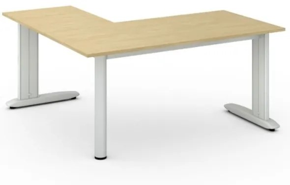 Rohový kancelársky písací stôl PRIMO FLEXIBLE 1600 x 1600 mm, breza