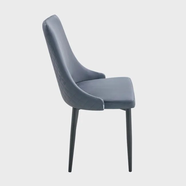 Jedálenská stolička LOGAN zamatová tmavosivá 743849