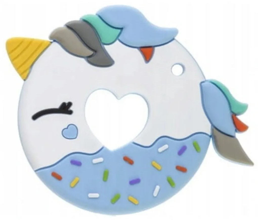 BocioLand Silikónové hryzátko Donut - modré