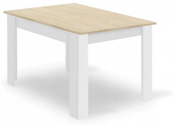 Jedálenský stôl dub sonoma / biely so štyrmi stoličkami MARK sivé / hnedé