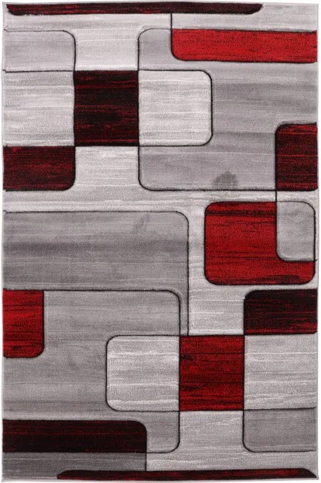 Koberec Cosmic Carving 5052 sivý / červený