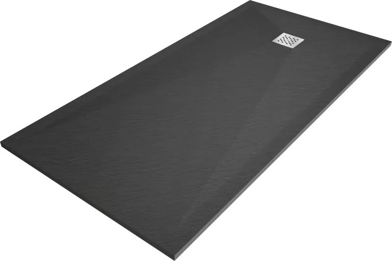 Mexen Stone+ kompozitová obdĺžniková sprchová vanička 200 x 100 cm, antracit - 44711020