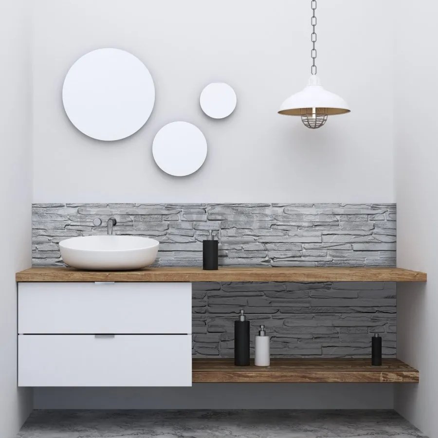 Obkladové panely 3D PVC TP10015931, cena za kus, rozmer 980 x 500 mm, kameň svetlo sivý, GRACE