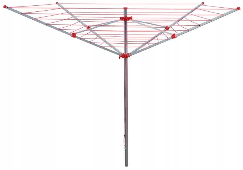 Erga Garden 5000, voľne stojaci 4-ramenný záhradný sušiak na bielizeň 200x200x195 cm, strieborná-červená, ERG-SEP-10SUSOGRGAR50
