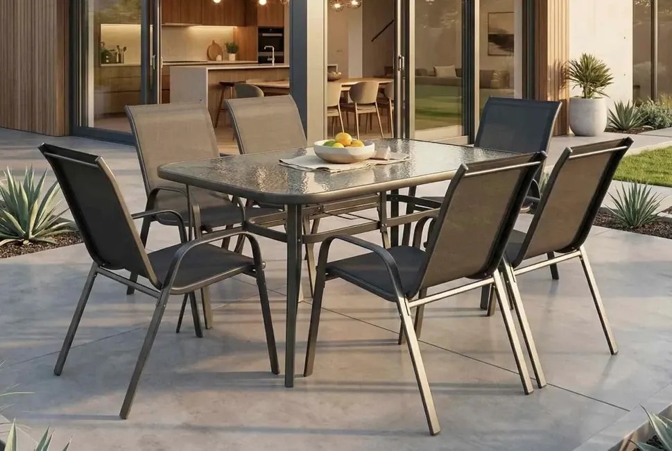 Záhradná zostava Alicante šedá pre 6 osôb