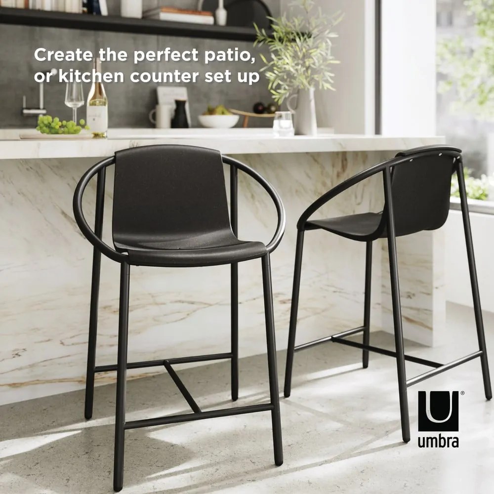 Čierna plastová barová stolička 90 cm Ringo – Umbra
