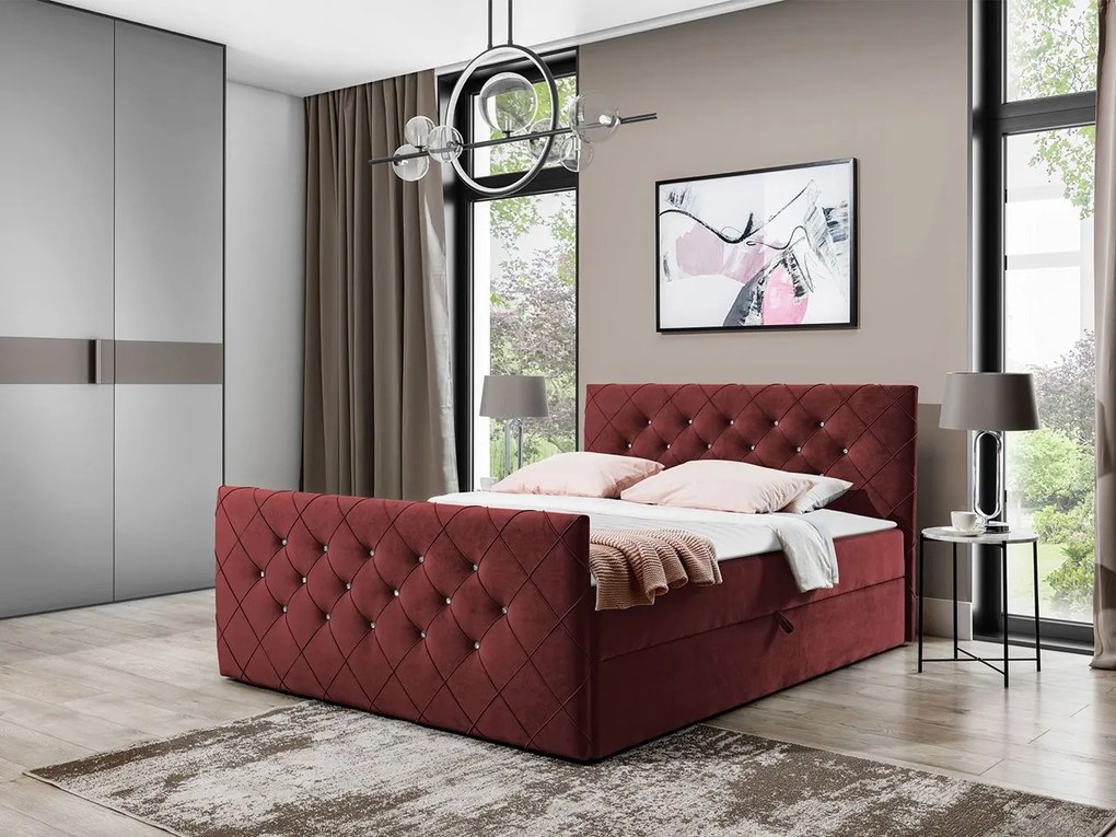 Kontinentálna posteľ Dotan, Rozmer postele: 200x200, Dostupné poťahy: Amor Velvet 4303