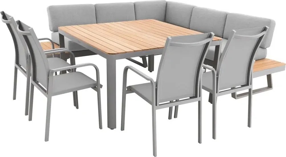 Jedálenská súprava EXPERT PLUS AVERSA TEAK sivá, 4+2+1