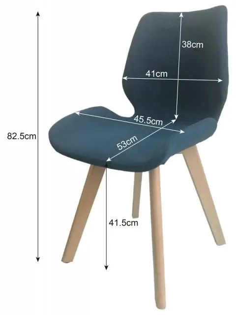 Látková čalúnená stolička GRETA Modrá