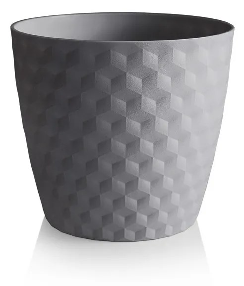 Ruby matt recyklovaný kvetináč 36 cm, kamenná sivá, 36 cm