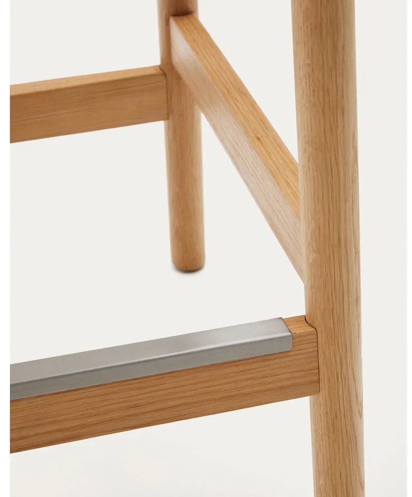 Barové stoličky v súprave 2 ks z dubového dreva v prírodnej farbe (výška sedadla 66 cm) Yalia – Kave Home