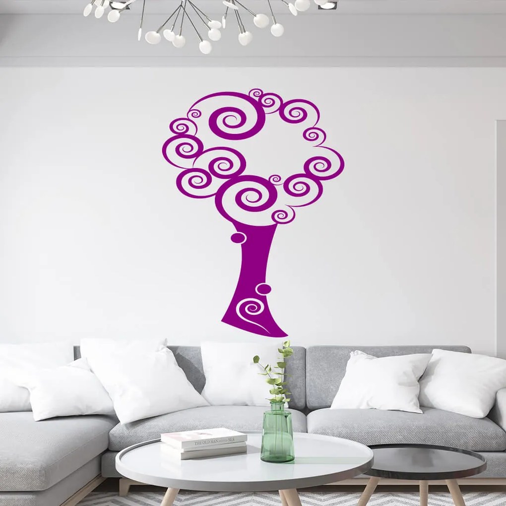 Veselá Stena Samolepka Tajomný strom Farba: oranžová, Veľkosť: 100 x 136 cm