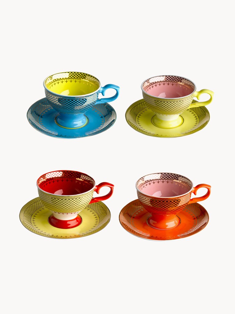 Súprava šálok na espresso's podšálkami Grandma, 4 ks