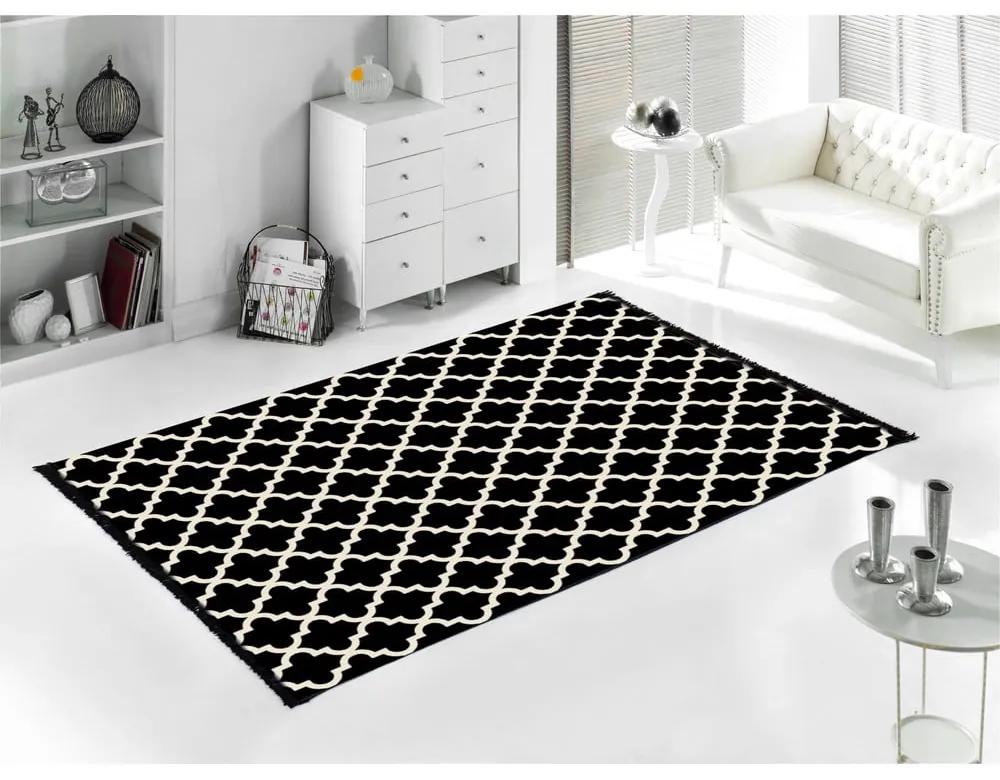 Čierno-biely obojstranný koberec Madalyon, 120 × 180 cm