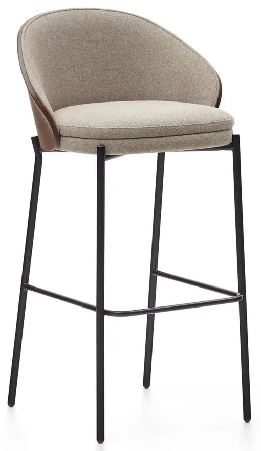 Hnedá/béžová barová stolička (výška sedadla 77 cm) Eamy – Kave Home