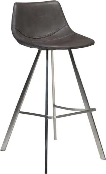 Sivá barová stolička s oceľovou podnožou DAN–FORM Pitch