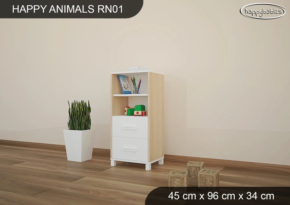 Detský úložný regál - BIELY - TYP 1 - NÍZKY