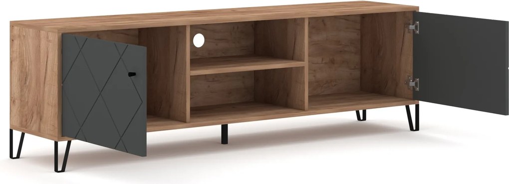 TV stolík Bilbao 183 cm dub Craft Tobacco/grafit