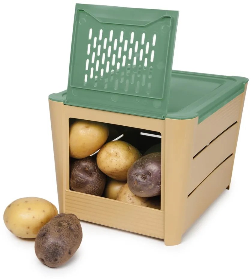 Hnedo-zelený úložný box na zemiaky Snips Potatoes