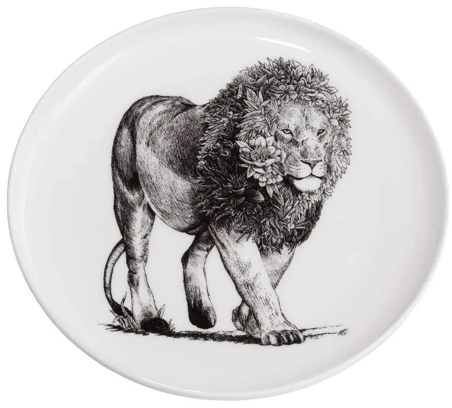 Biely porcelánový tanier Maxwell &amp; Williams Marini Ferlazzo Lion, ø 20 cm