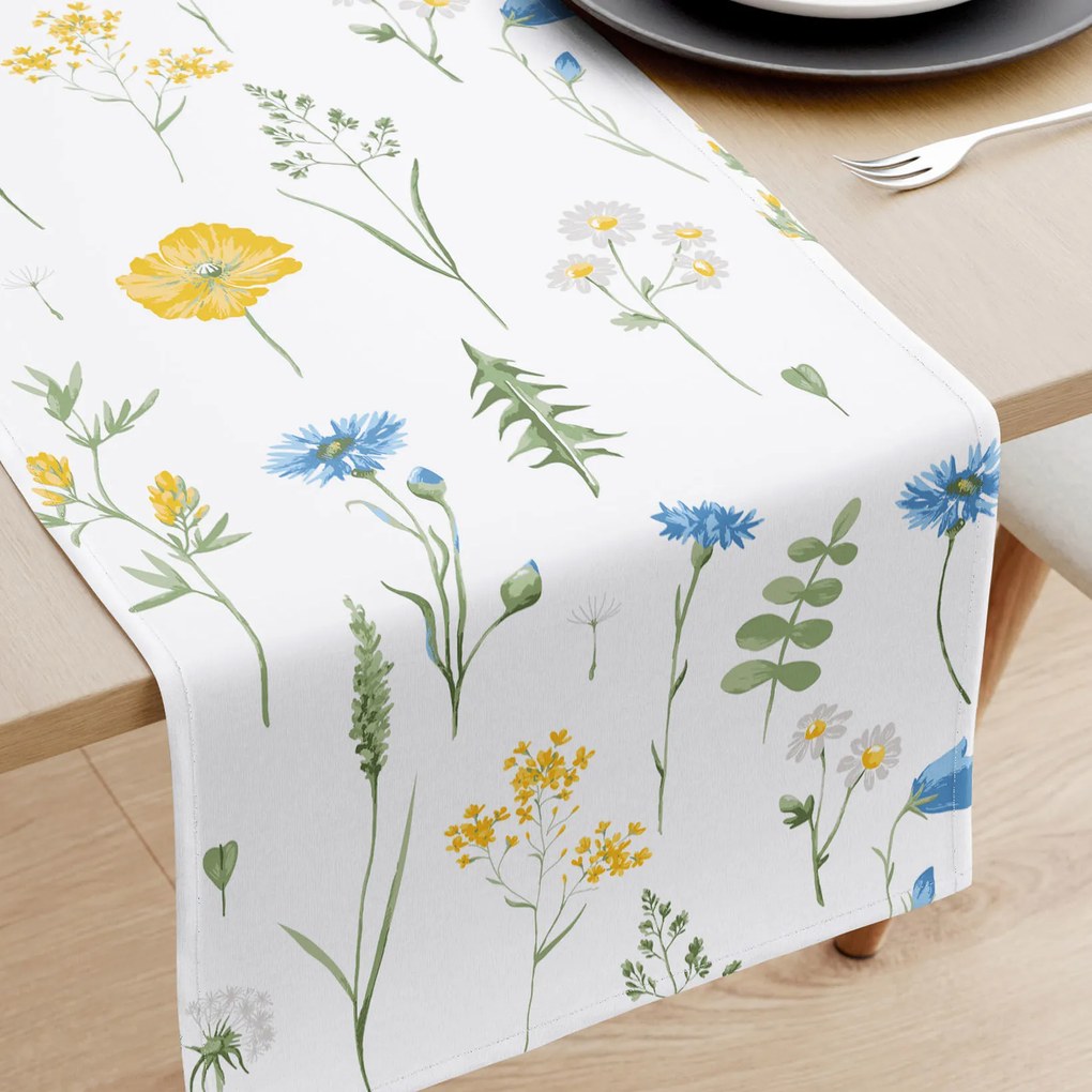 Goldea behúň na stôl 100% bavlnené plátno - slovenská lúka 35x120 cm
