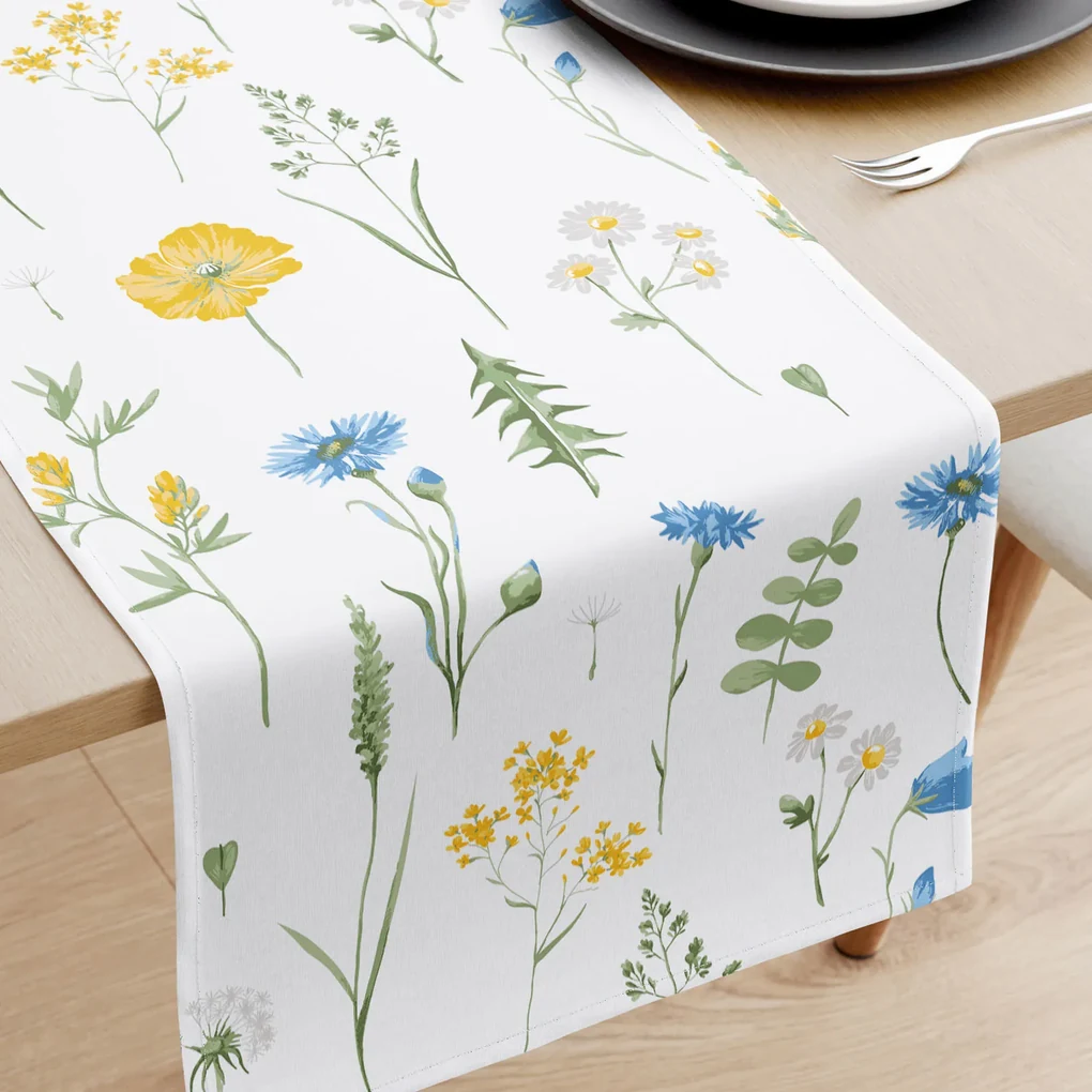 Goldea behúň na stôl 100% bavlnené plátno - slovenská lúka 35x120 cm