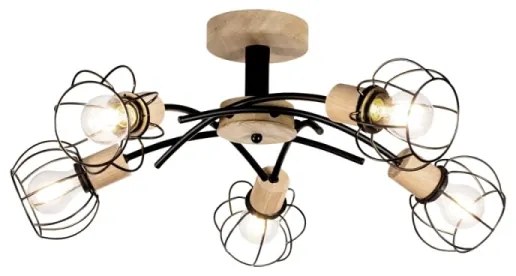 Spot-Light 8224574 - Prisadený luster VIVIANE 5xE27/60W/230V dub