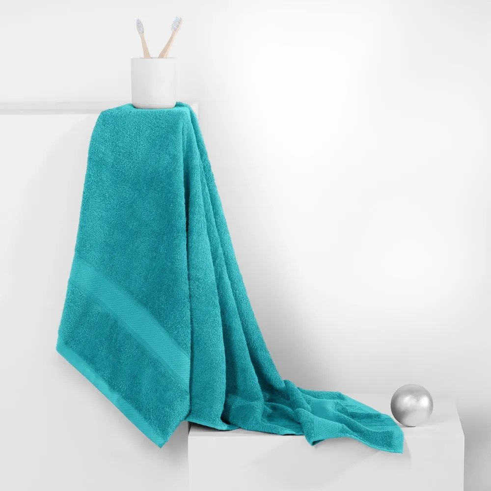Modrá/tyrkysovomodrá froté osuška s prímesou bambusu 70x140 cm Bamby – Restilo