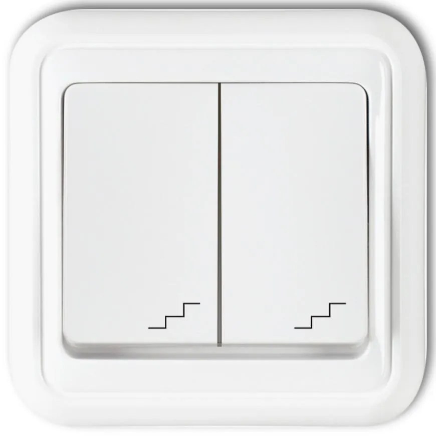 L WPT-7 schodiskový vypínač Liza dvojitý biely