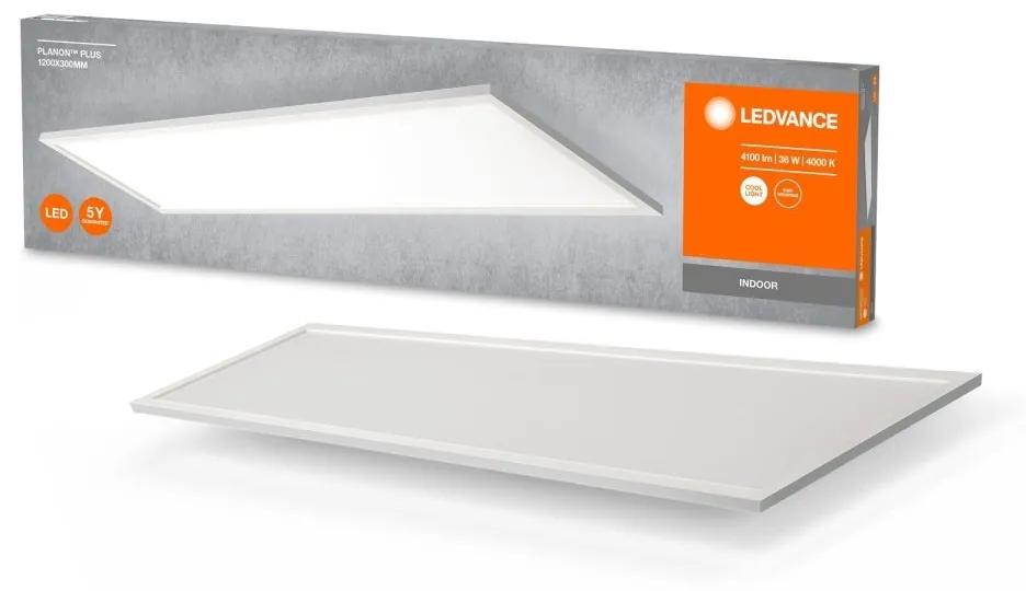 LEDVANCE Stropný LED panel PLANON PLUS, 36W, denná biela, 120x30cm, hranatý, biely