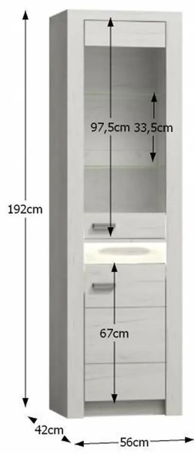 Tempo Kondela Vitrína, jaseň biely, INFINITY I-04