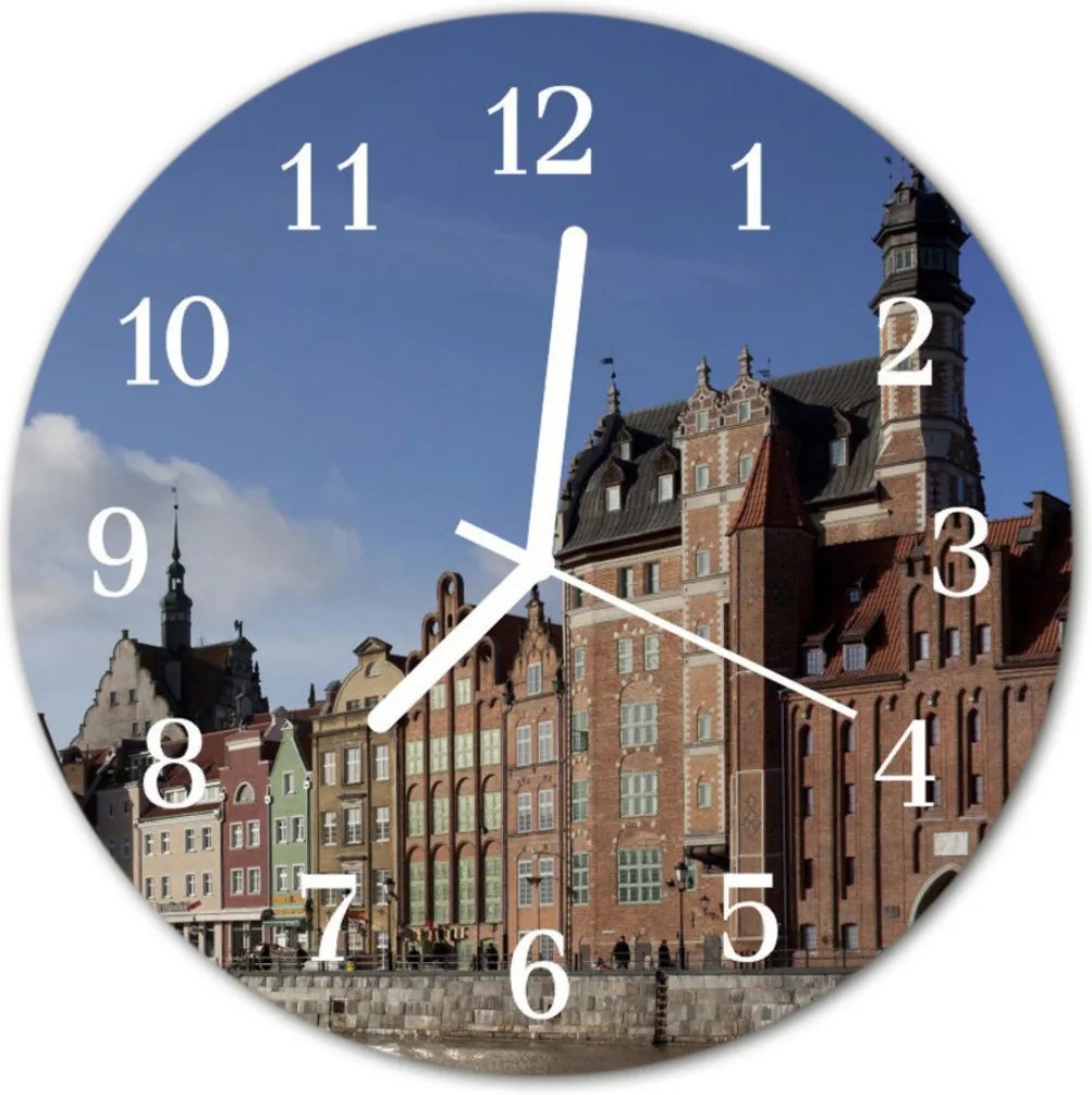 Sklenené hodiny okrúhle  mesto Gdansk