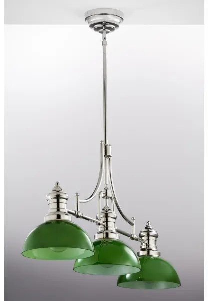 Jupiter 2072 - Luster na tyči PLATINO 3xE27/15W/230V zelená/lesklý chróm