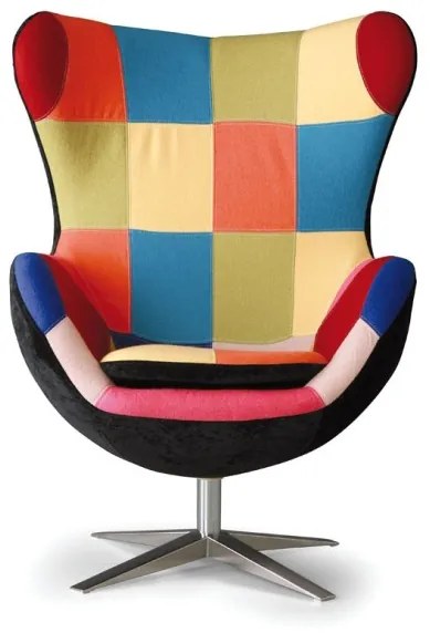Otočné patchwork kreslo RILLA