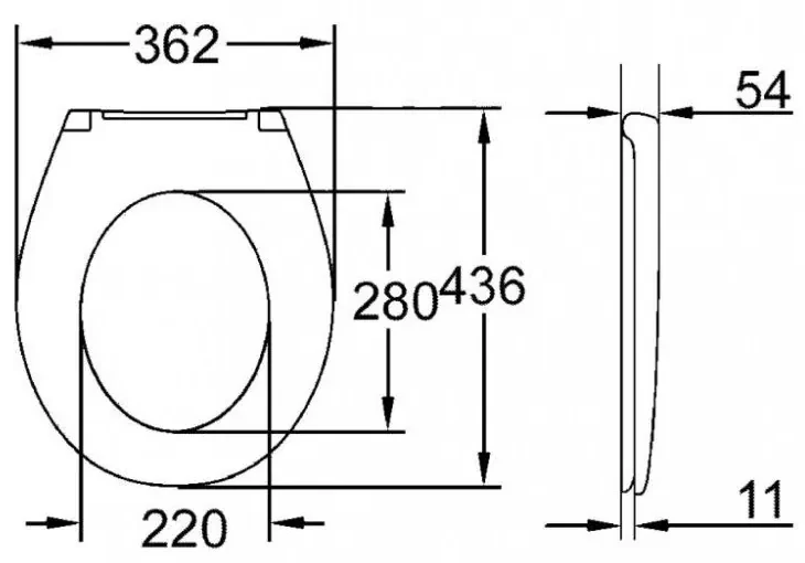 GROHE Bau Ceramic WC sedátko s poklopom, odnímateľné, biela, 39492000