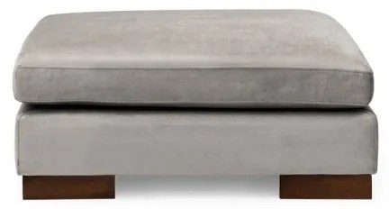 Rohová pohovka Tulip s odkladacím stolíkom a taburetom svetlosivá pravá