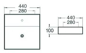 Mexen BLANCA UMÝVADLO, 44x44 CM, BIELA, 21624400