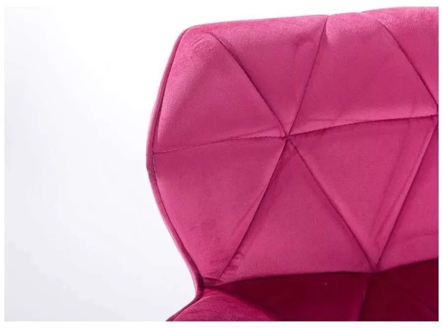 LuxuryForm DESIGN Stolička MILANO VELUR na čiernej podstave s kolieskami - ružová