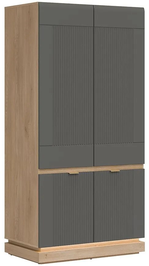 Skriňa 2d Milton Ml08 Dub Crem Torro Sivá