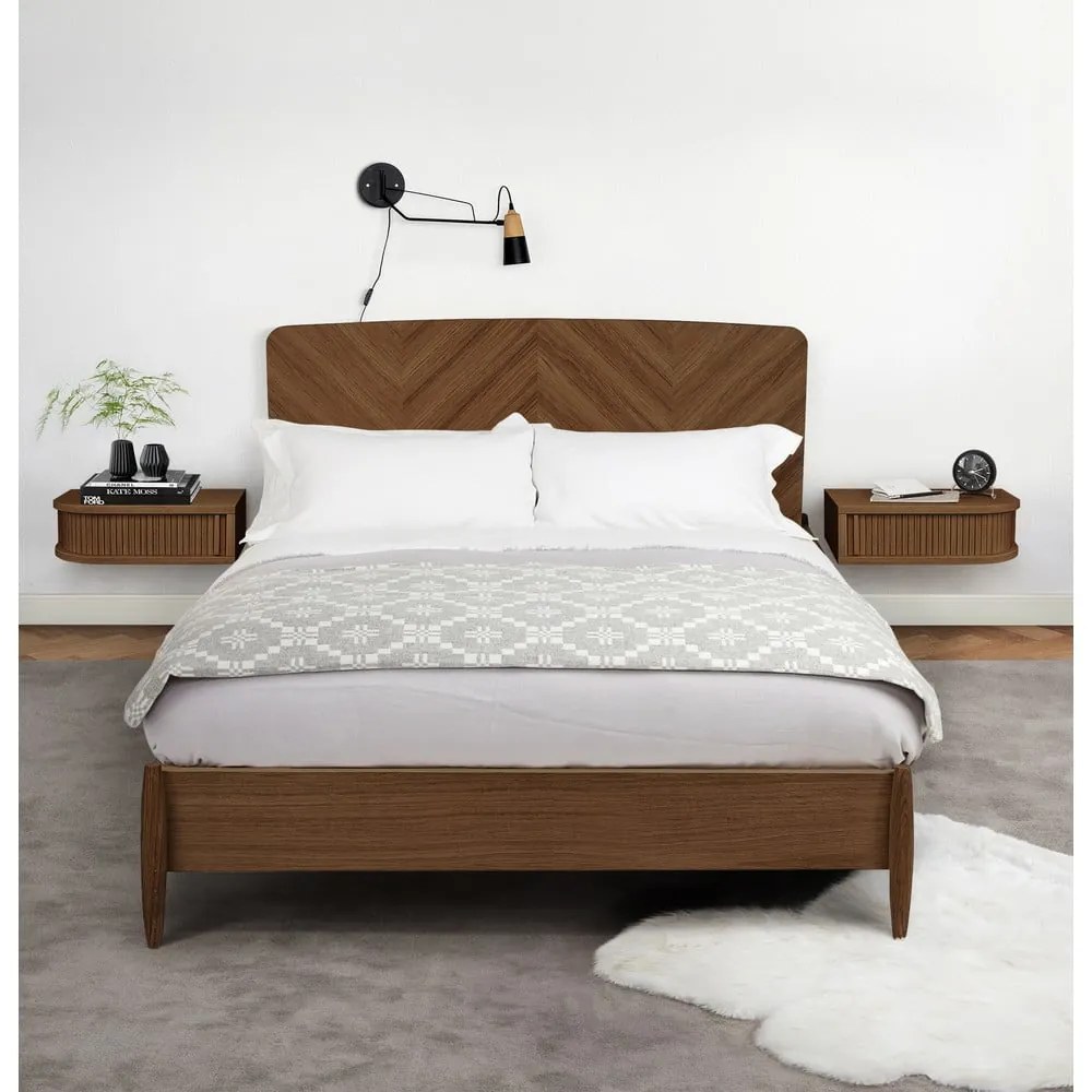 Hnedý nočný stolík v dekore orecha Farsta – Woodman