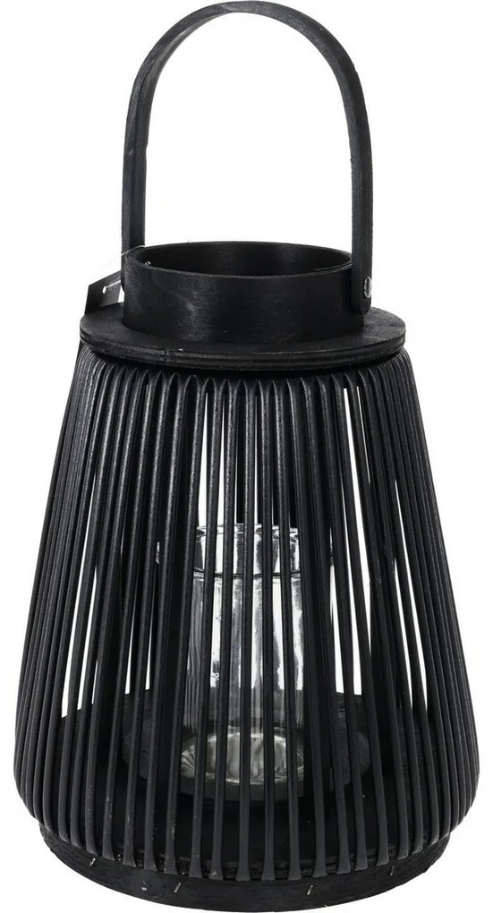 Drevený lampáš Merv čierna, 25 cm